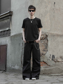 ROUND NECK TEE - BLACK