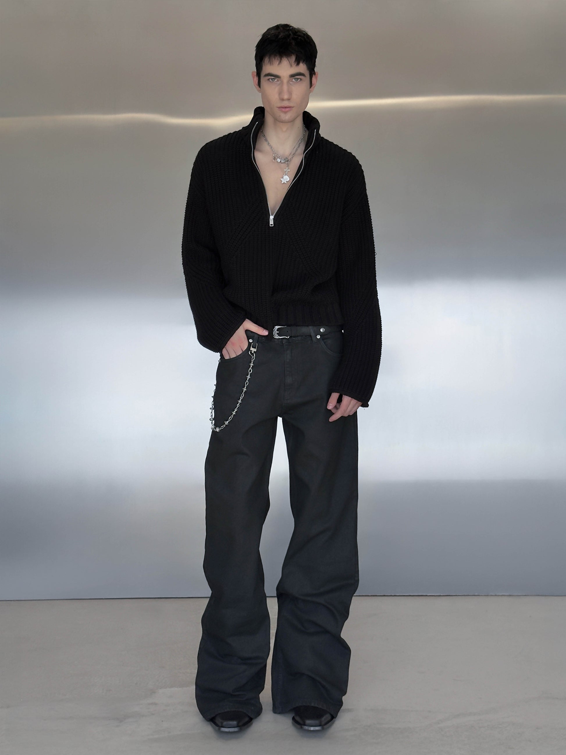 BOOTCUT-JEANS – GEWACHST SCHWARZ