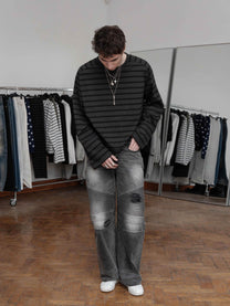 BAGGY LONGSLEEVE – SCHWARZ GESTREIFT