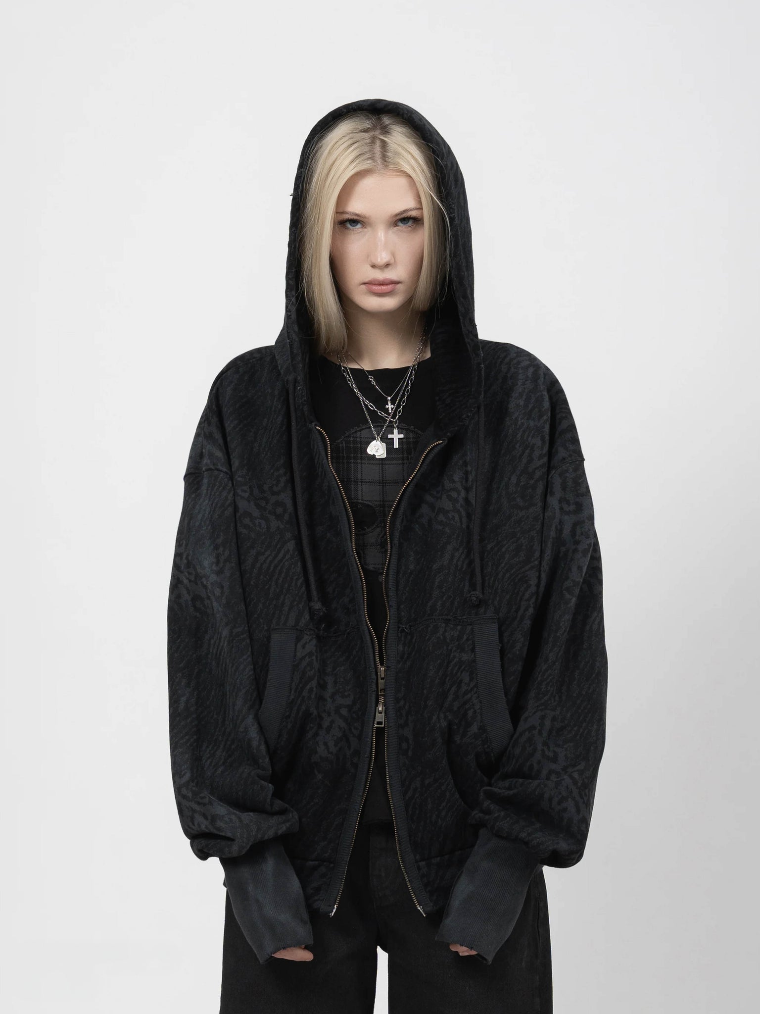2010 ZIP HOODIE - BLACK LEOPARD