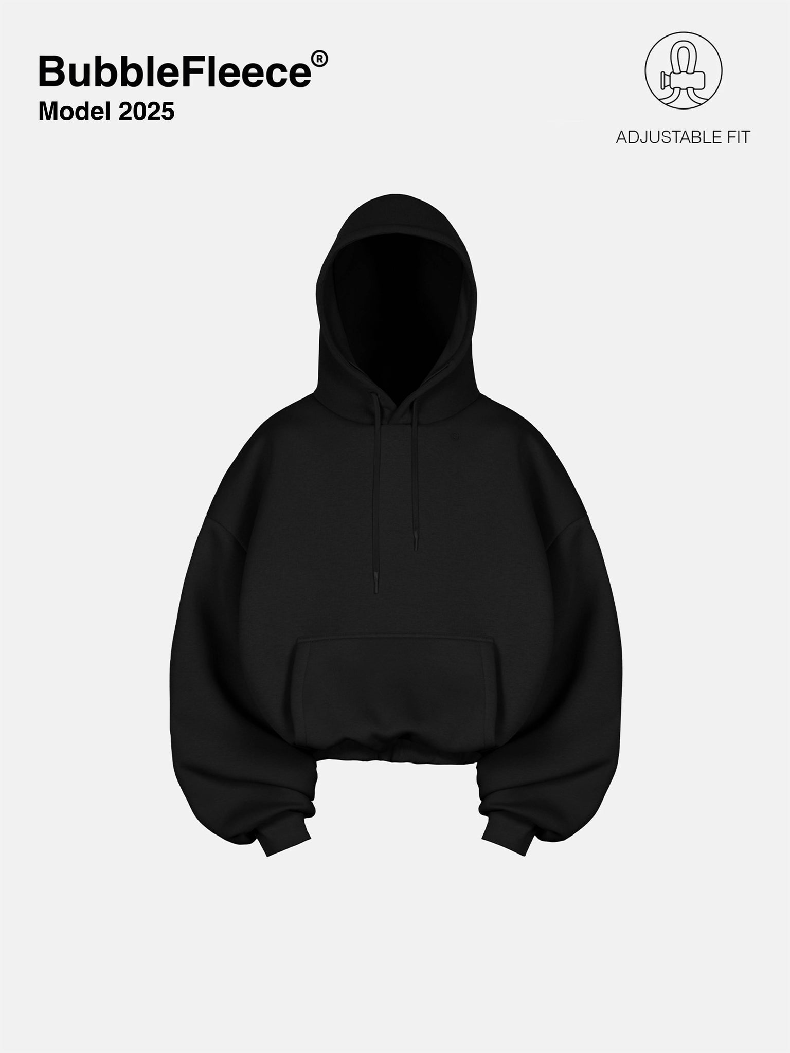 BUBBLE HOODIE - BLACK 2025 MODEL