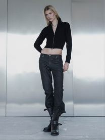 ZIP CARDIGAN - BLACK