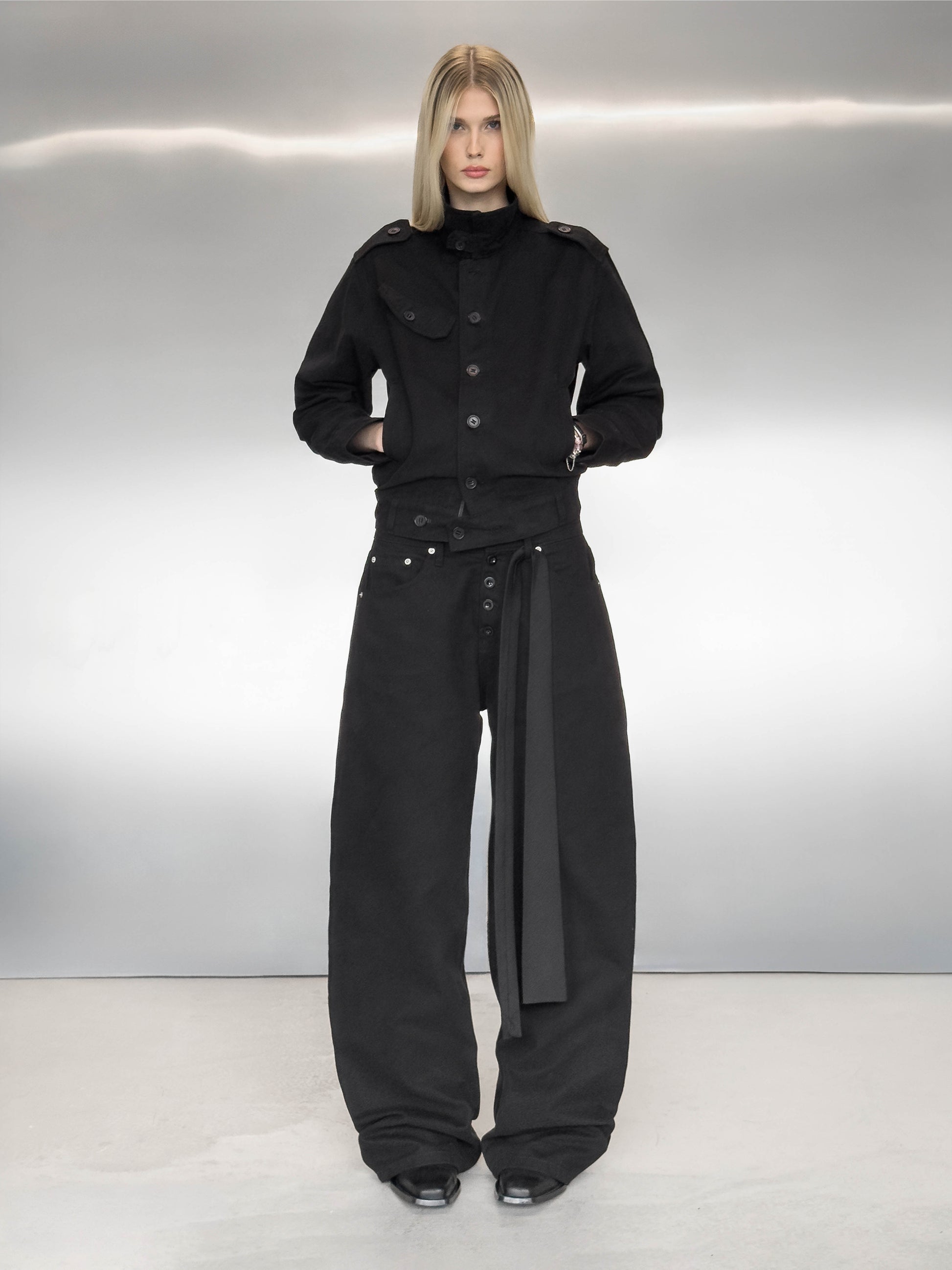 OFFIZIERJACKE – SCHWARZES CANVAS