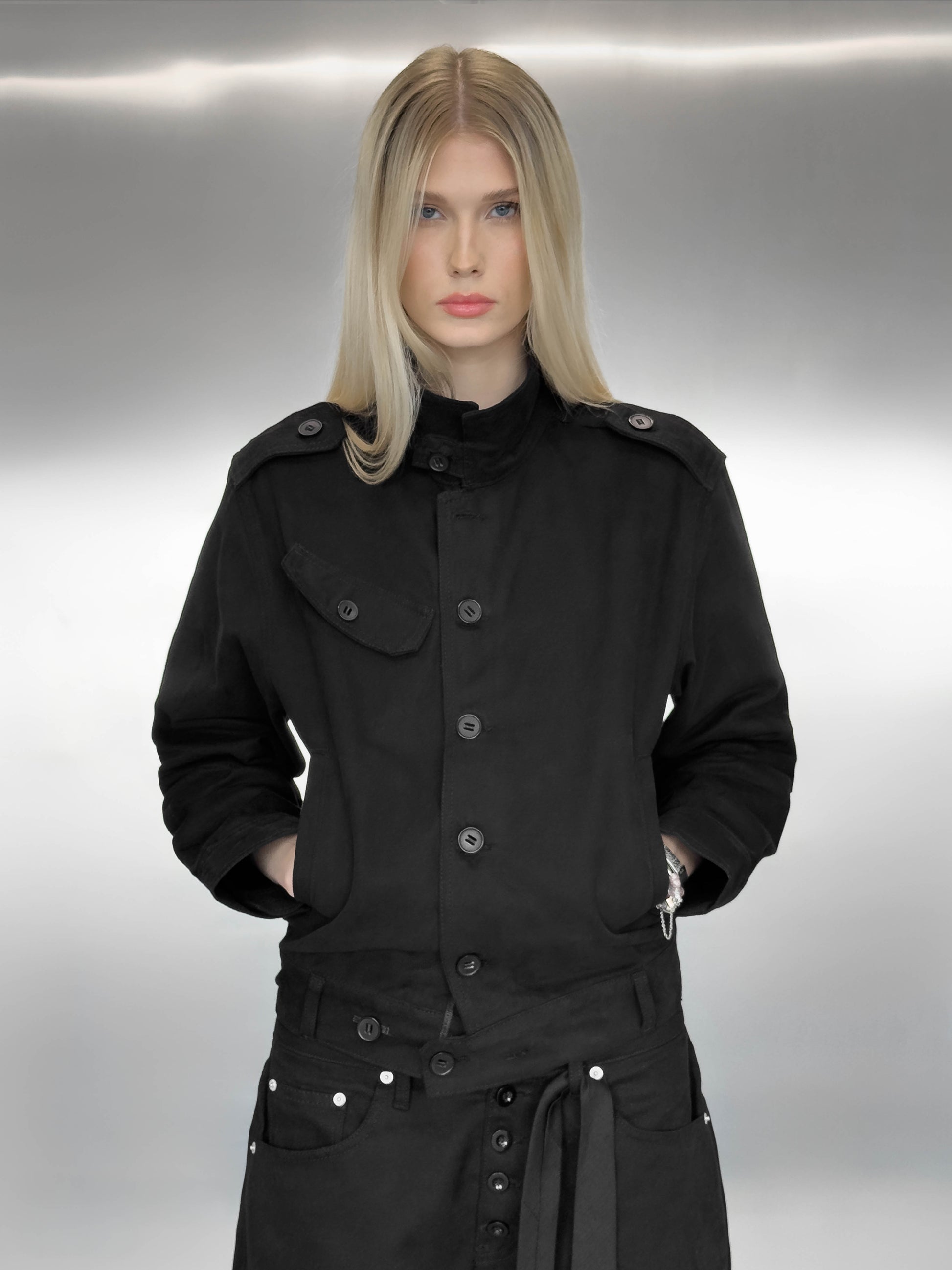 OFFIZIERJACKE – SCHWARZES CANVAS