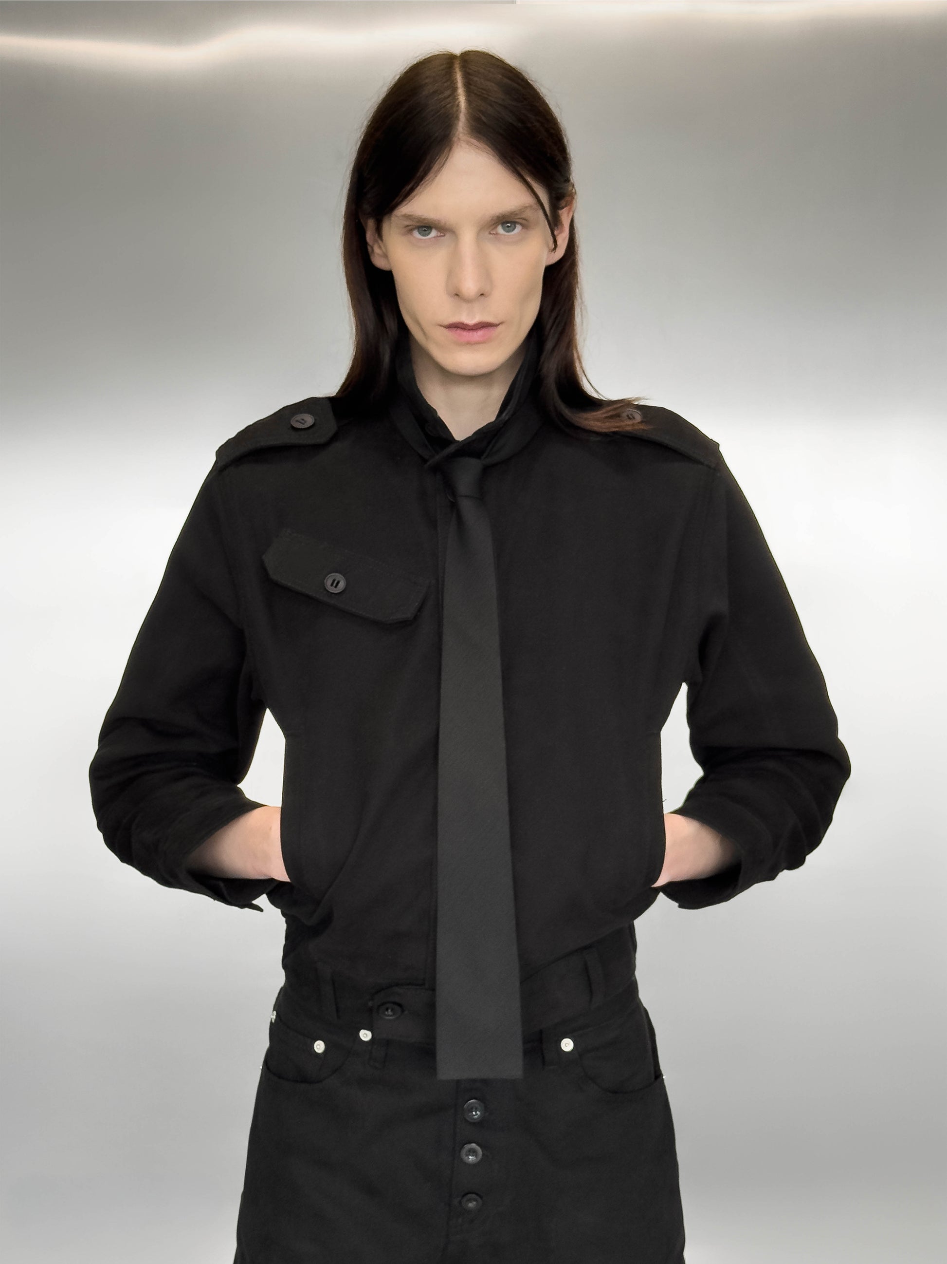 OFFIZIERJACKE – SCHWARZES CANVAS