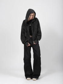 2010 ZIP HOODIE – SCHWARZ GESTREIFT