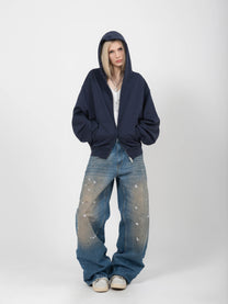 SCHWERER ZIP-HOODIE – REICHES NAVY