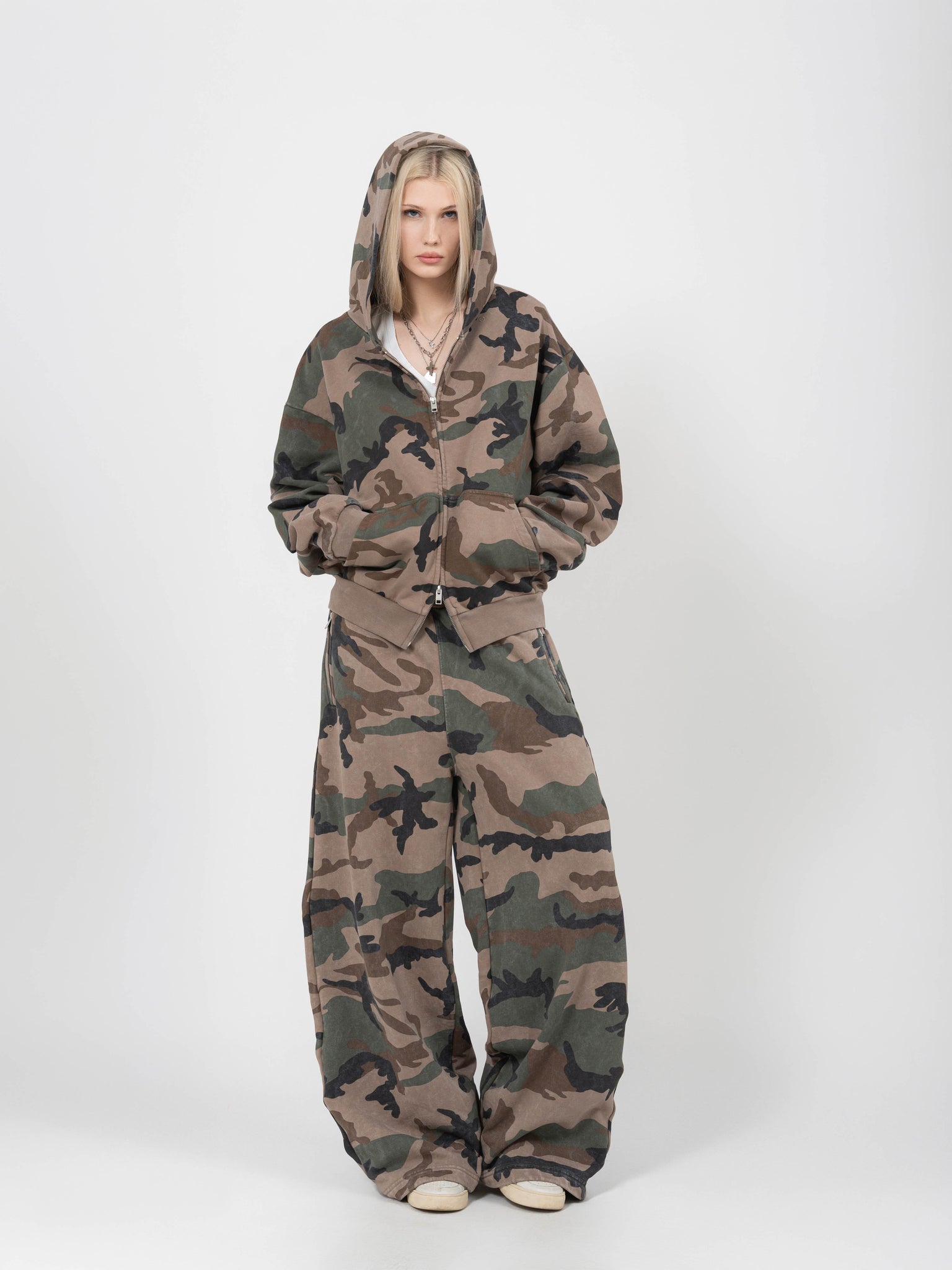 HEAVY ZIP HOODIE - VINTAGE CAMO