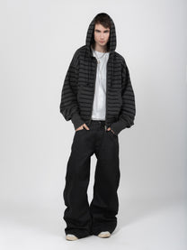 2010 ZIP HOODIE - BLACK STRIPED