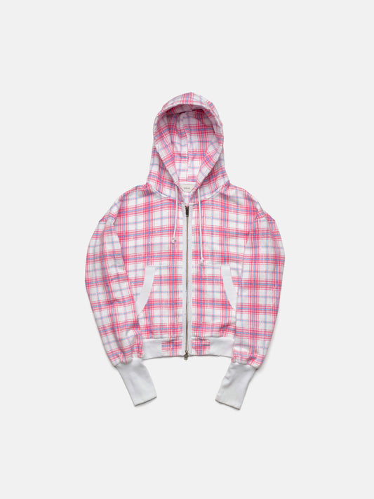 2010 ZIP HOODIE - PINK CHECKERED