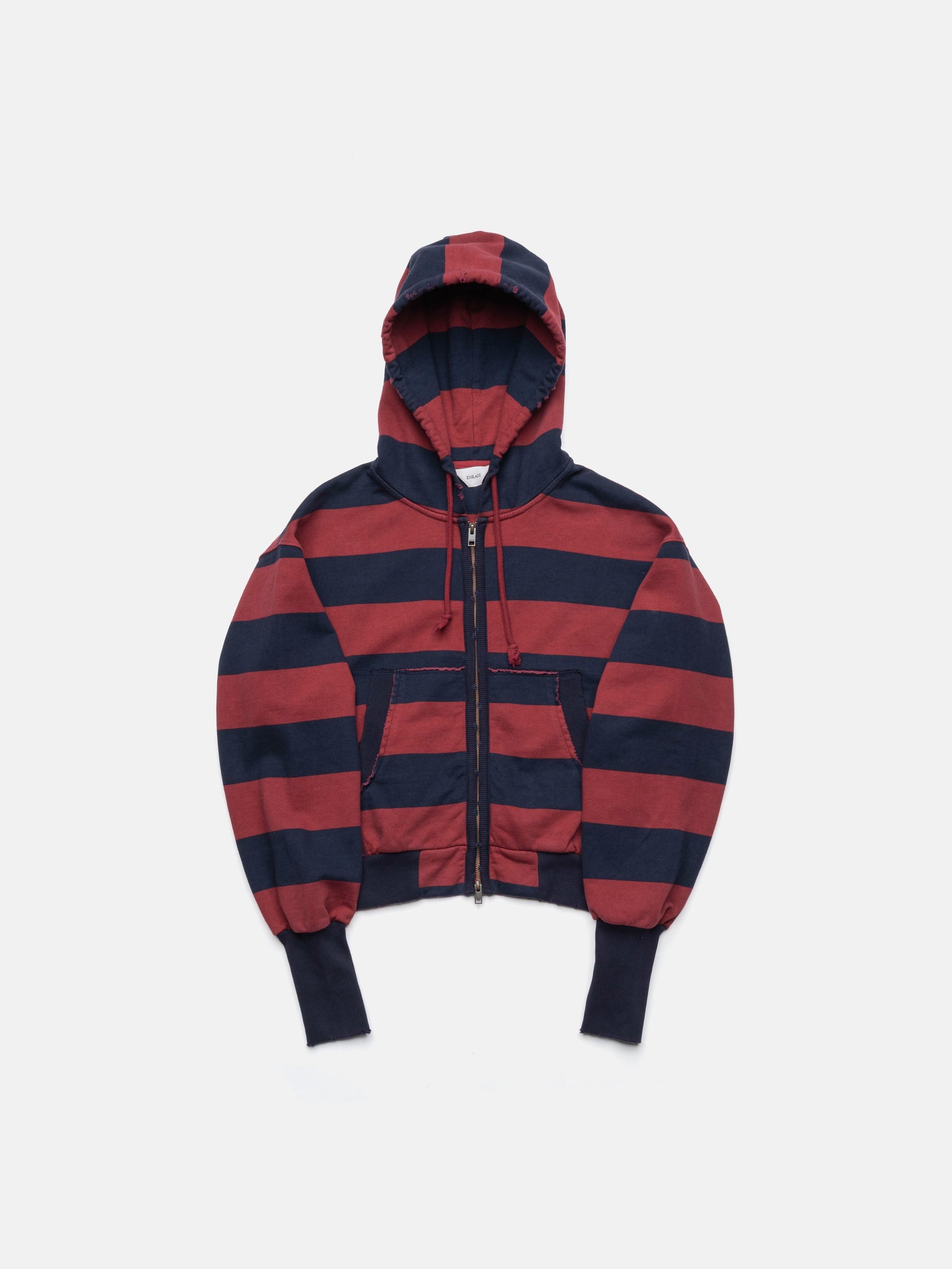 2010 ZIP HOODIE – BLAU/ROT GESTREIFT