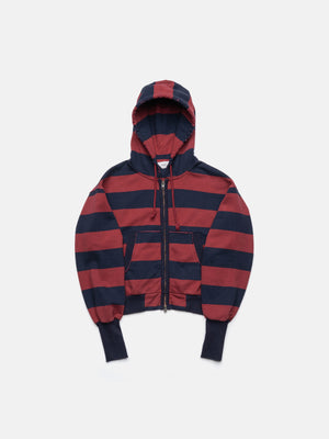 2010 ZIP HOODIE – BLAU/ROT GESTREIFT