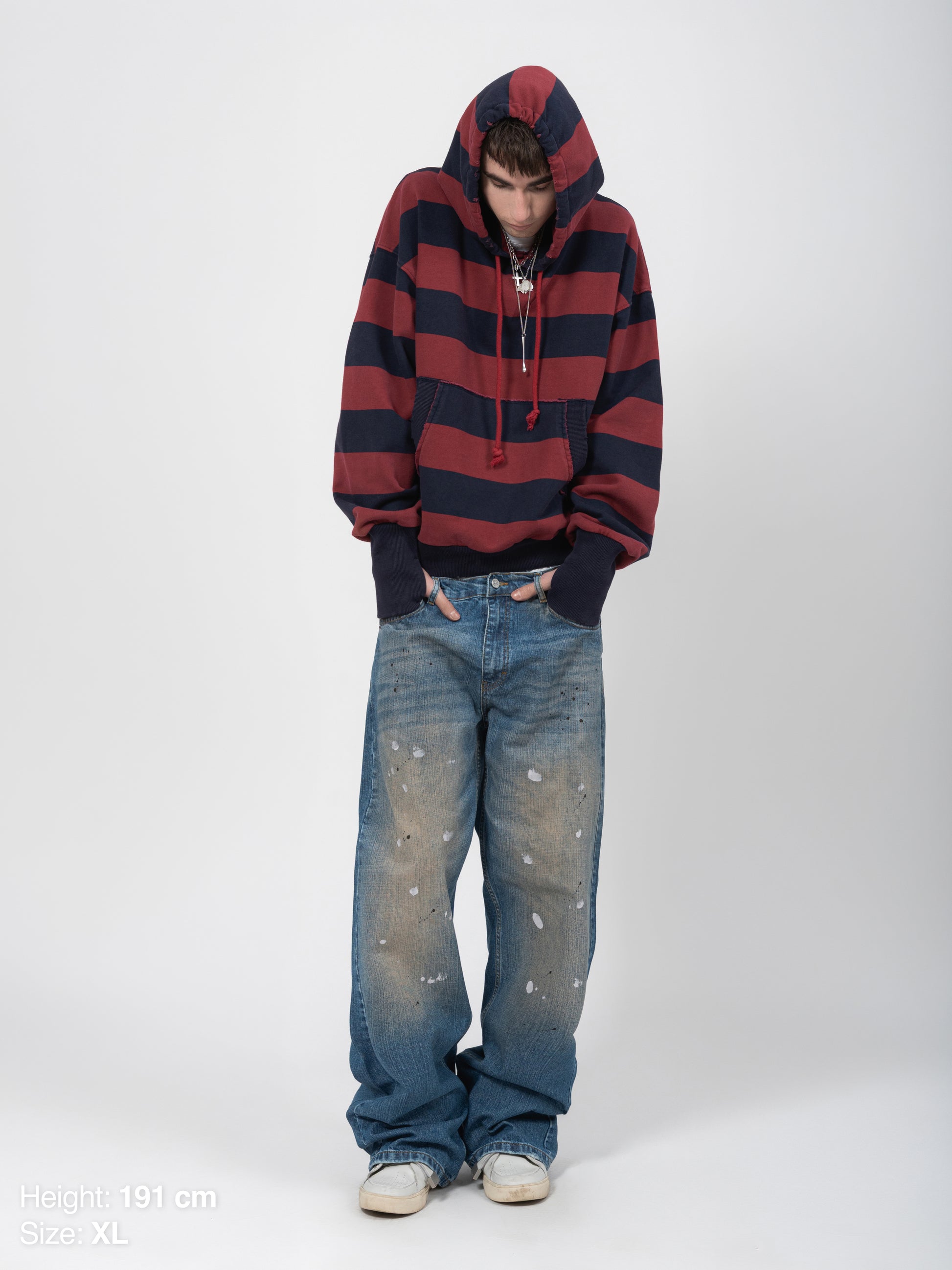 2010 HOODIE - BLUE/RED STRIPED