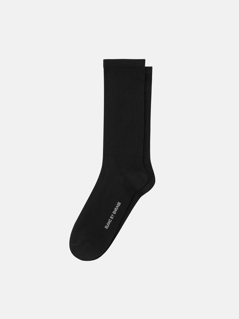 BLANC BLACK TALL RIBBED SOCKS