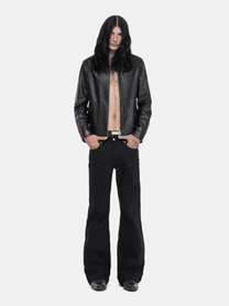 CROSS LEATHER JACKET - BLACK