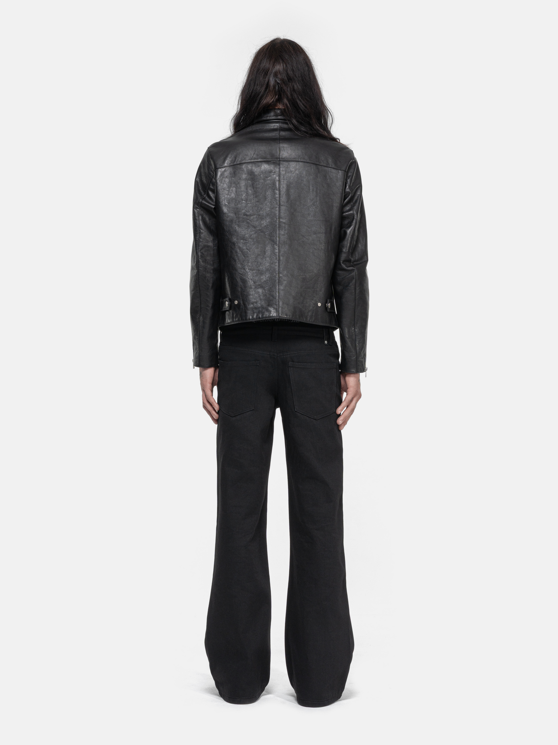 CROSS LEATHER JACKET - BLACK