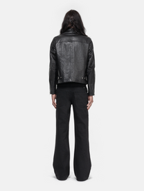 CROSS LEATHER JACKET - BLACK