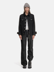 BOOTCUT JEANS - WAXED BLACK DENIM