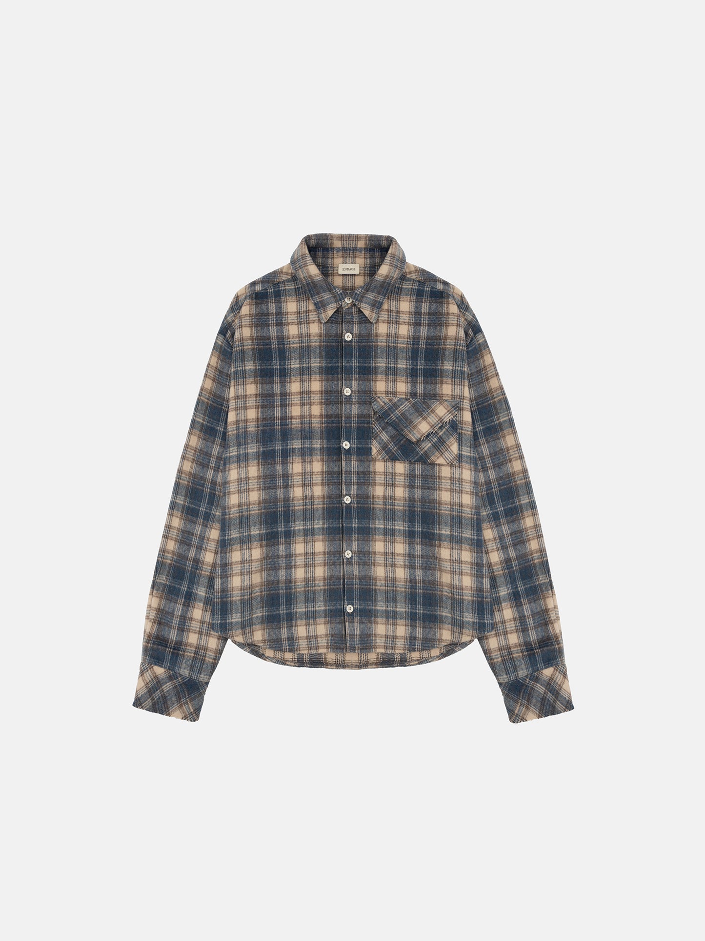 CHECKERED LETTER SHIRT - BLUE