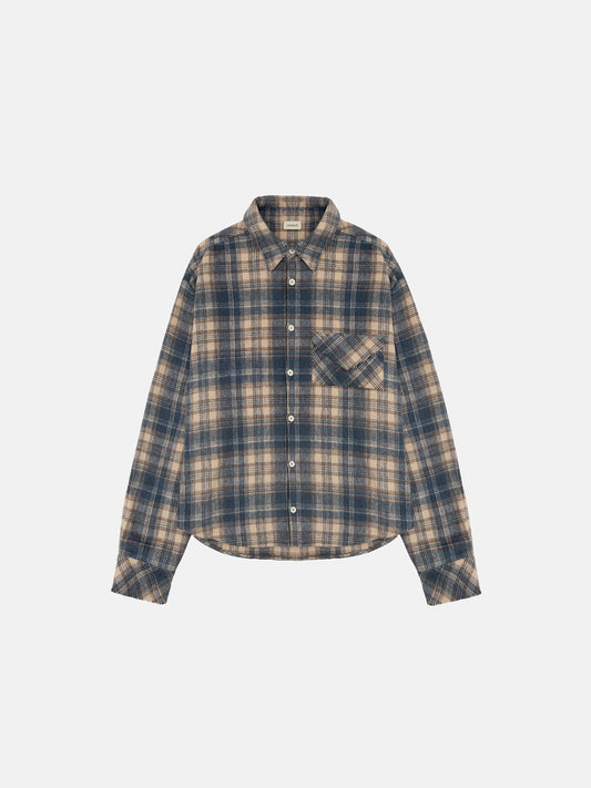 CHECKERED LETTER SHIRT - BLUE