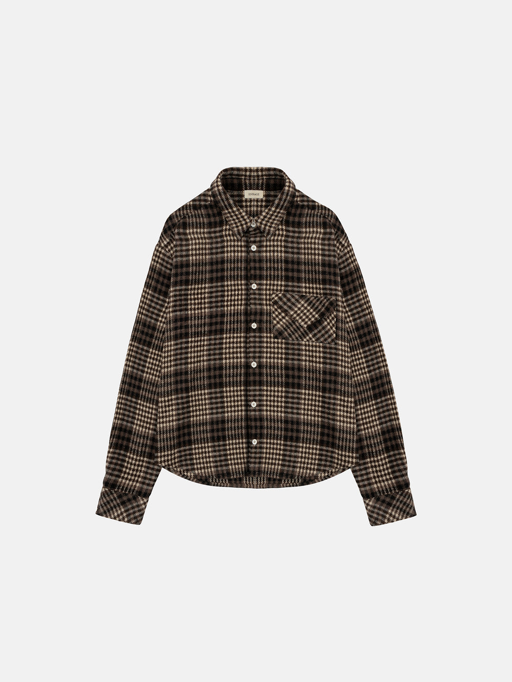 CHECKERED LETTER SHIRT - BROWN