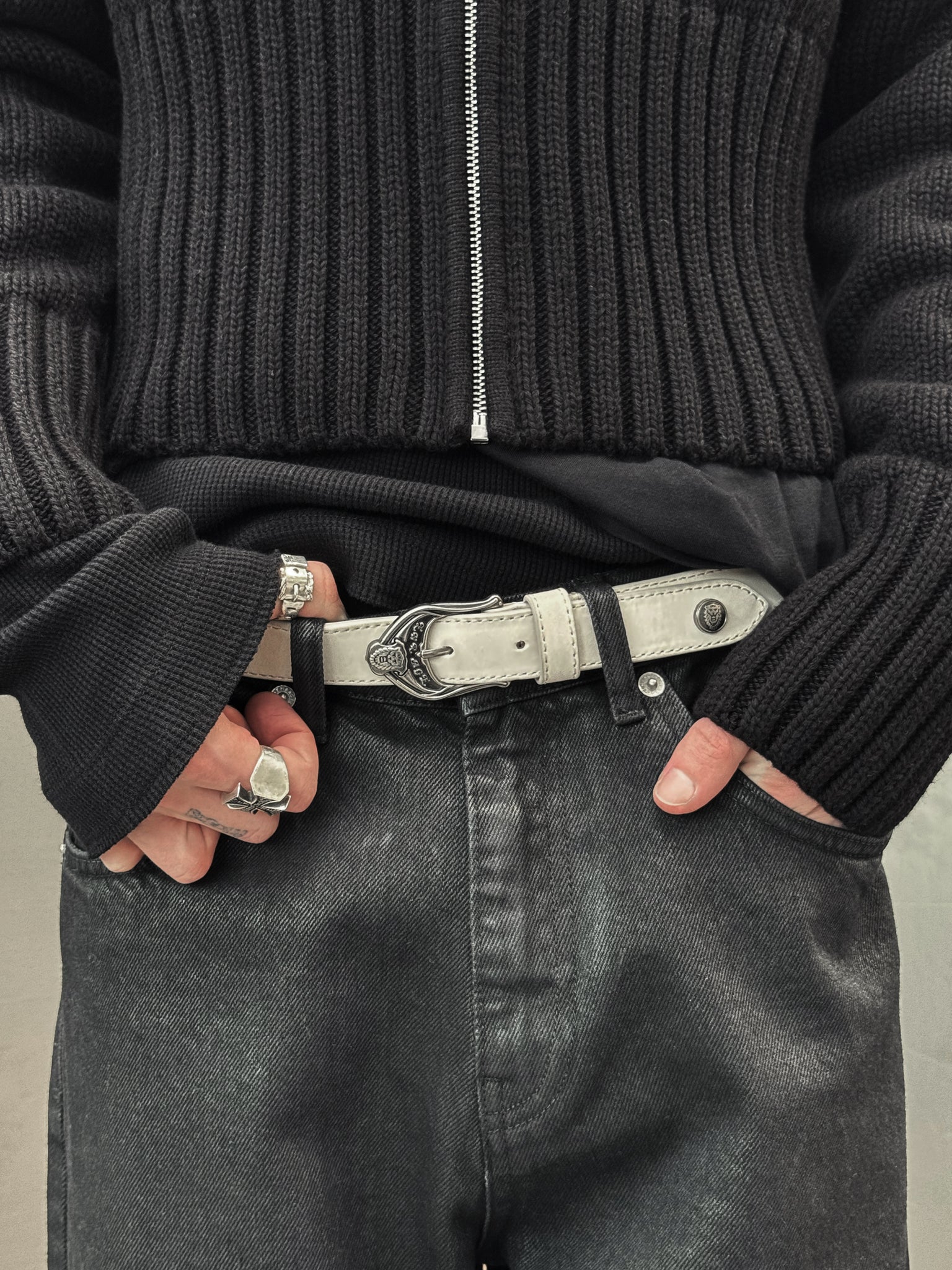 LEATHER BELT - WHITE