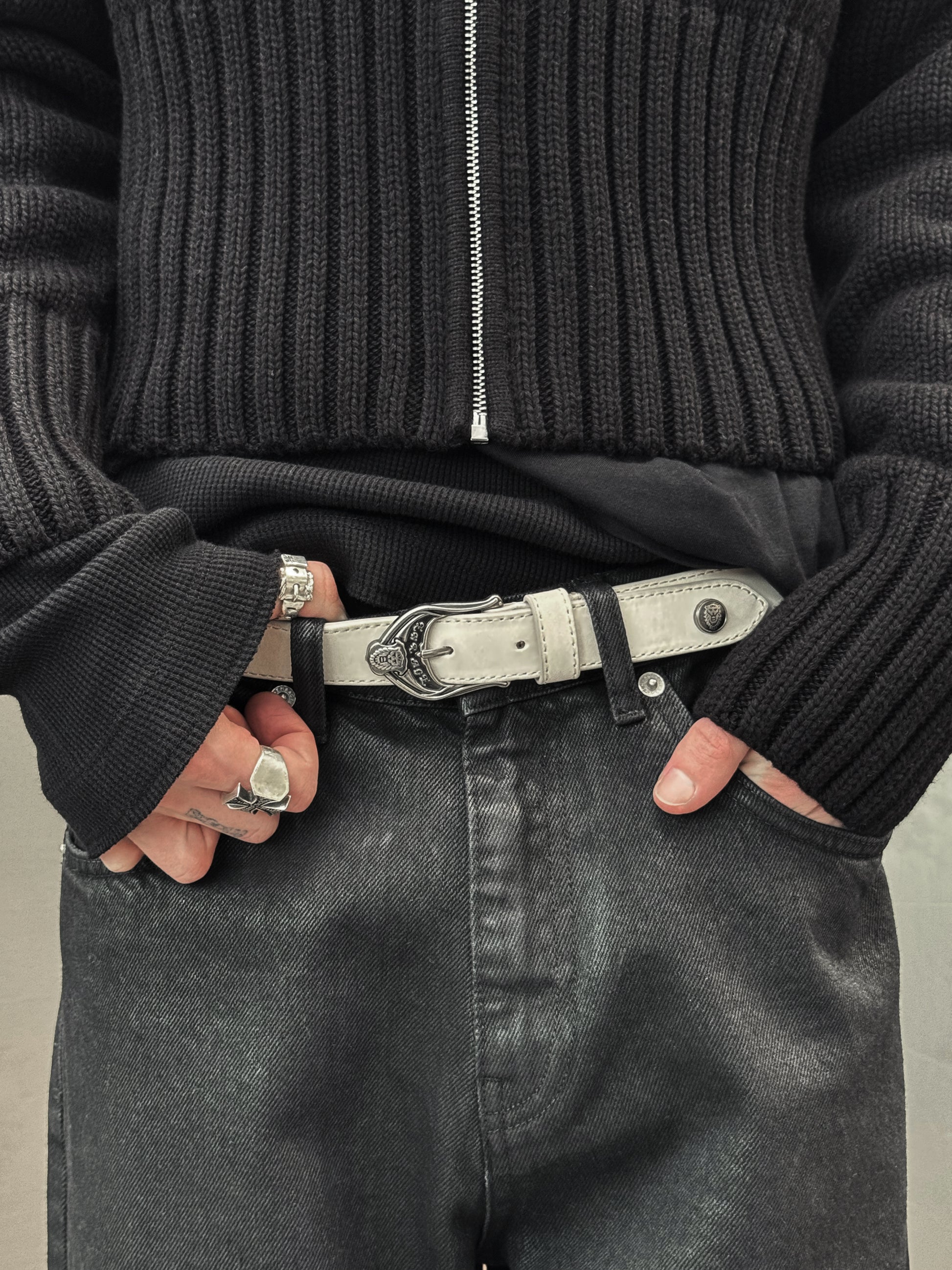LEATHER BELT - WHITE