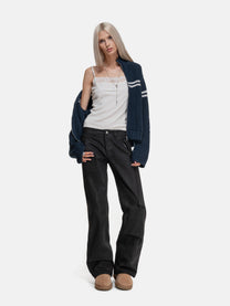ZIP SWEATER - NAVY