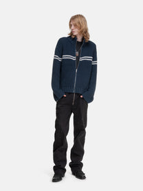 ZIP SWEATER - NAVY
