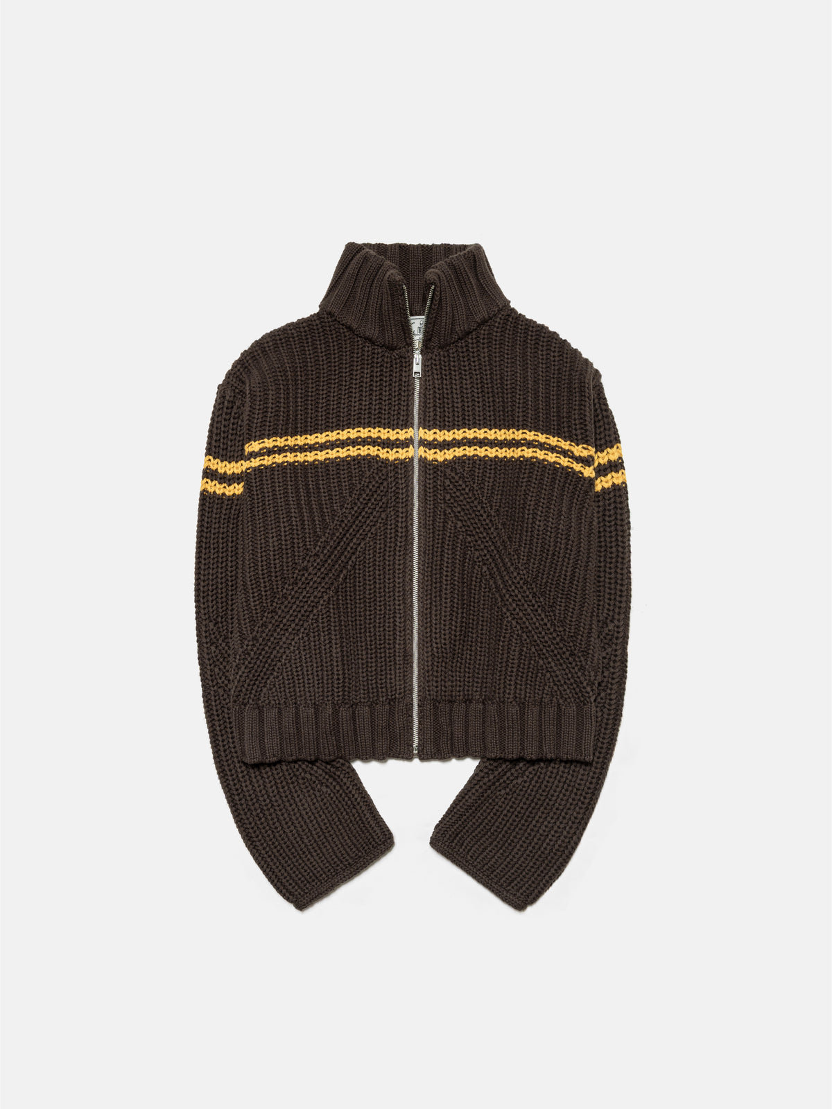 ZIP SWEATER - BROWN