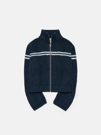ZIP SWEATER - NAVY