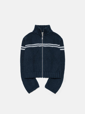 ZIP SWEATER - NAVY