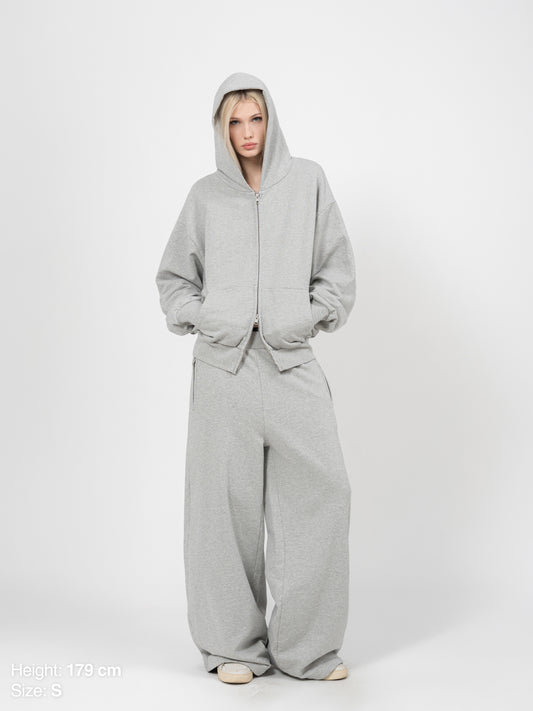 HEAVY ZIP HOODIE - GRAY
