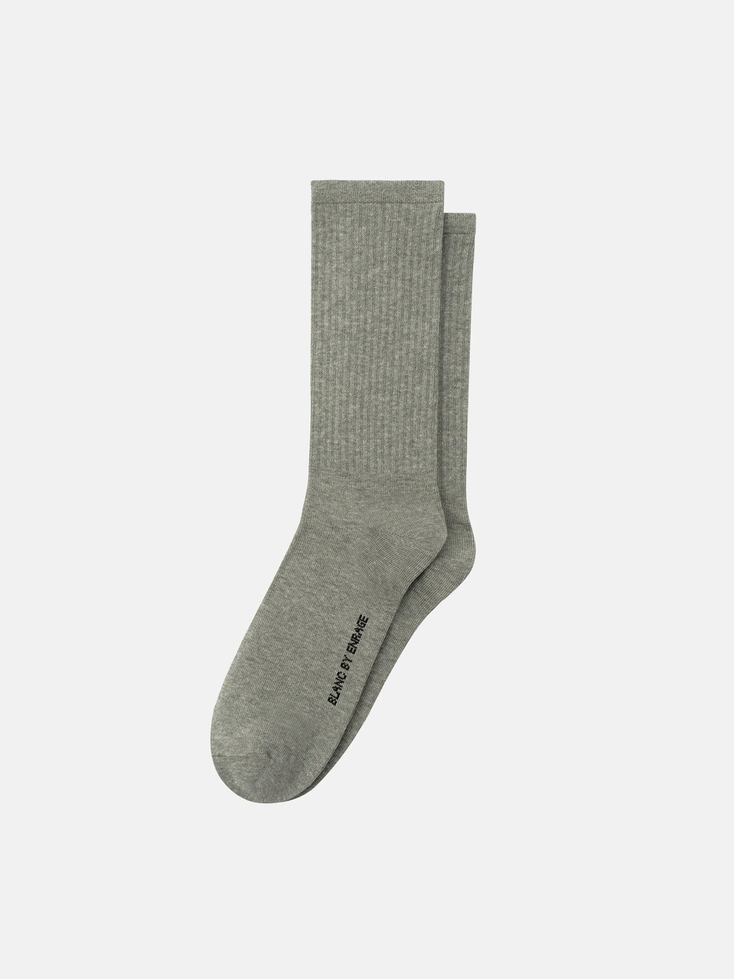 BLANC GRAU HOHE GERIPPTE SOCKEN