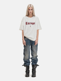 WORN SLUB LOGO TEE - WHITE