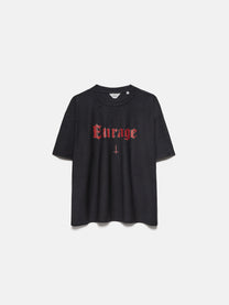 WORN SLUB LOGO TEE - BLACK