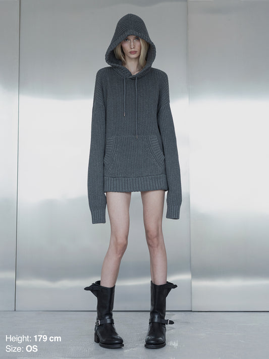 SWEATER HOODIE - GRAY