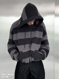 SWEATER HOODIE - STRIPED