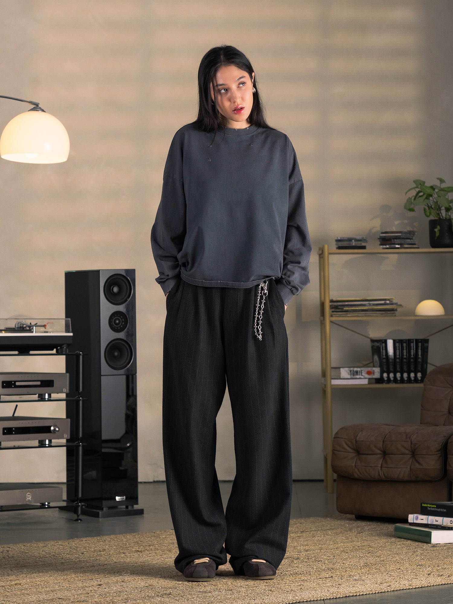 WORN LONGSLEEVE - VINTAGE SCHWARZ