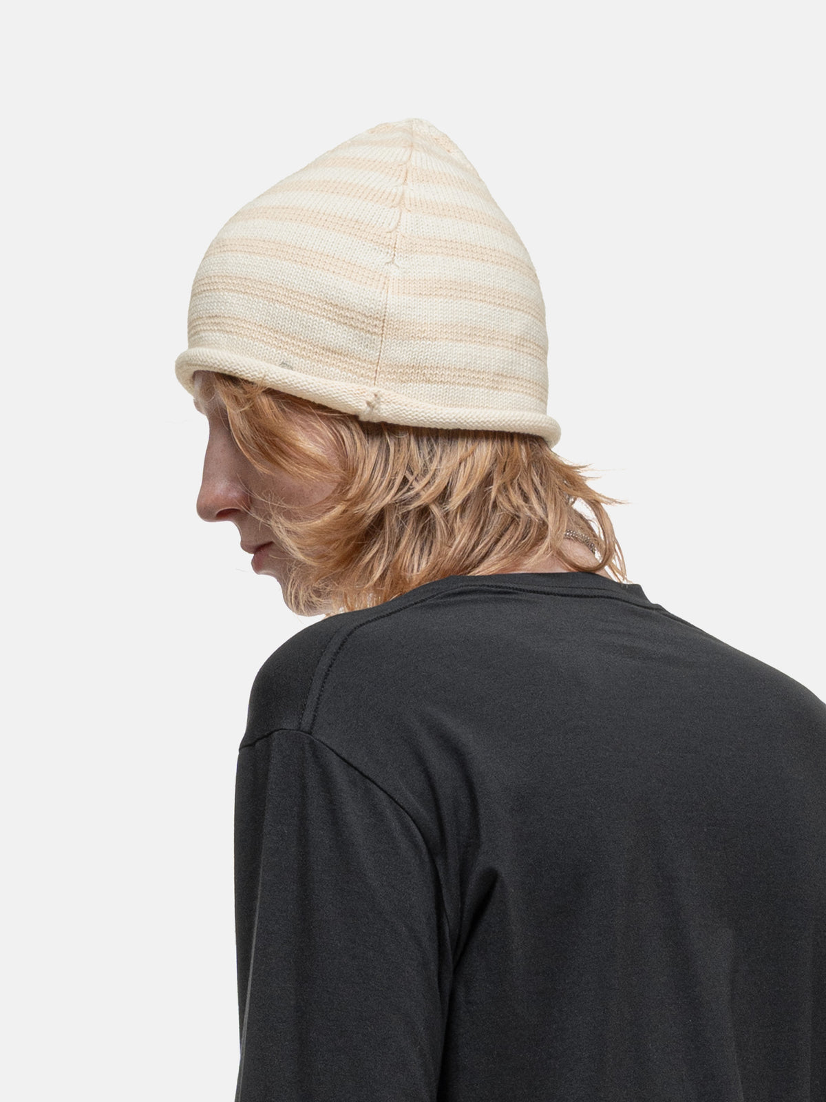 NOMAD BEANIE - BEIGE STRIPED