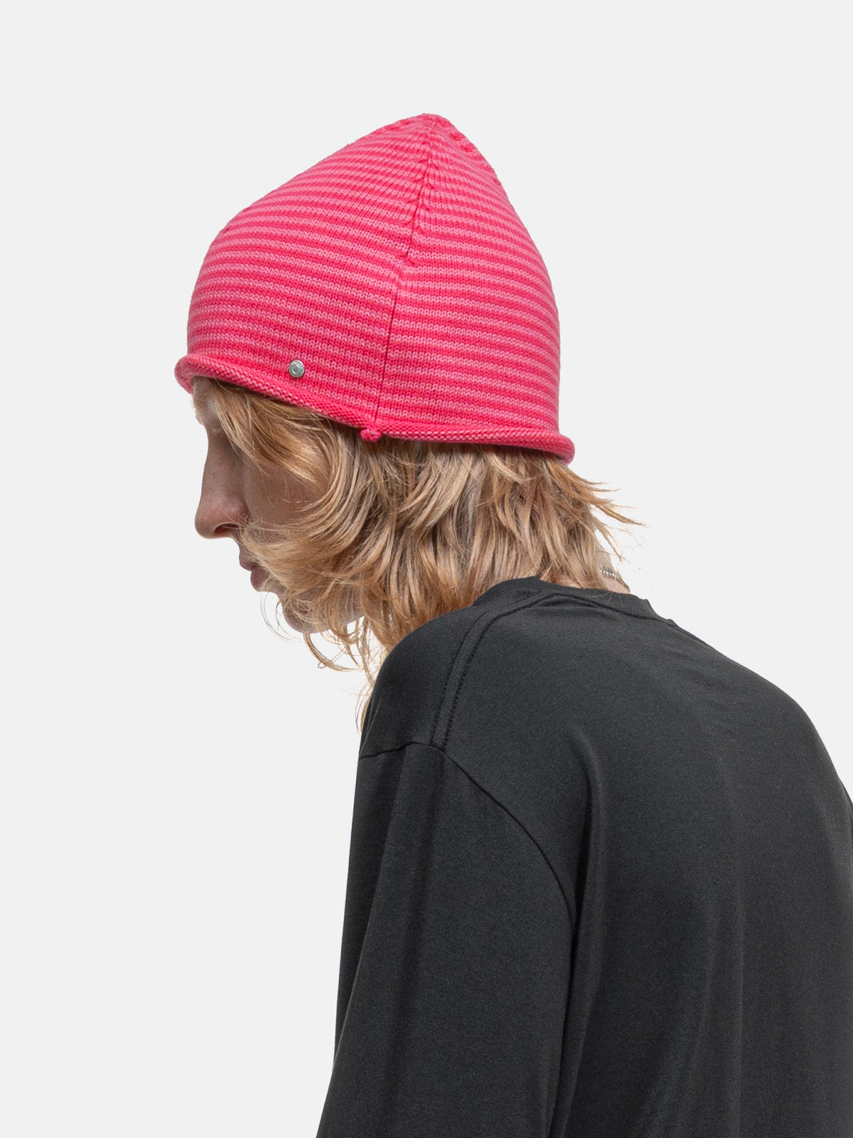 NOMAD BEANIE - PINK STRIPED