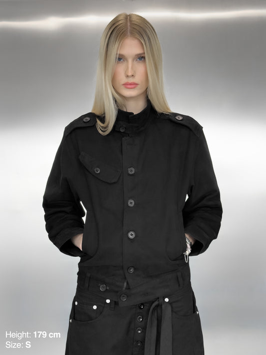 OFFICER JACKET - BLACK CANVAS
