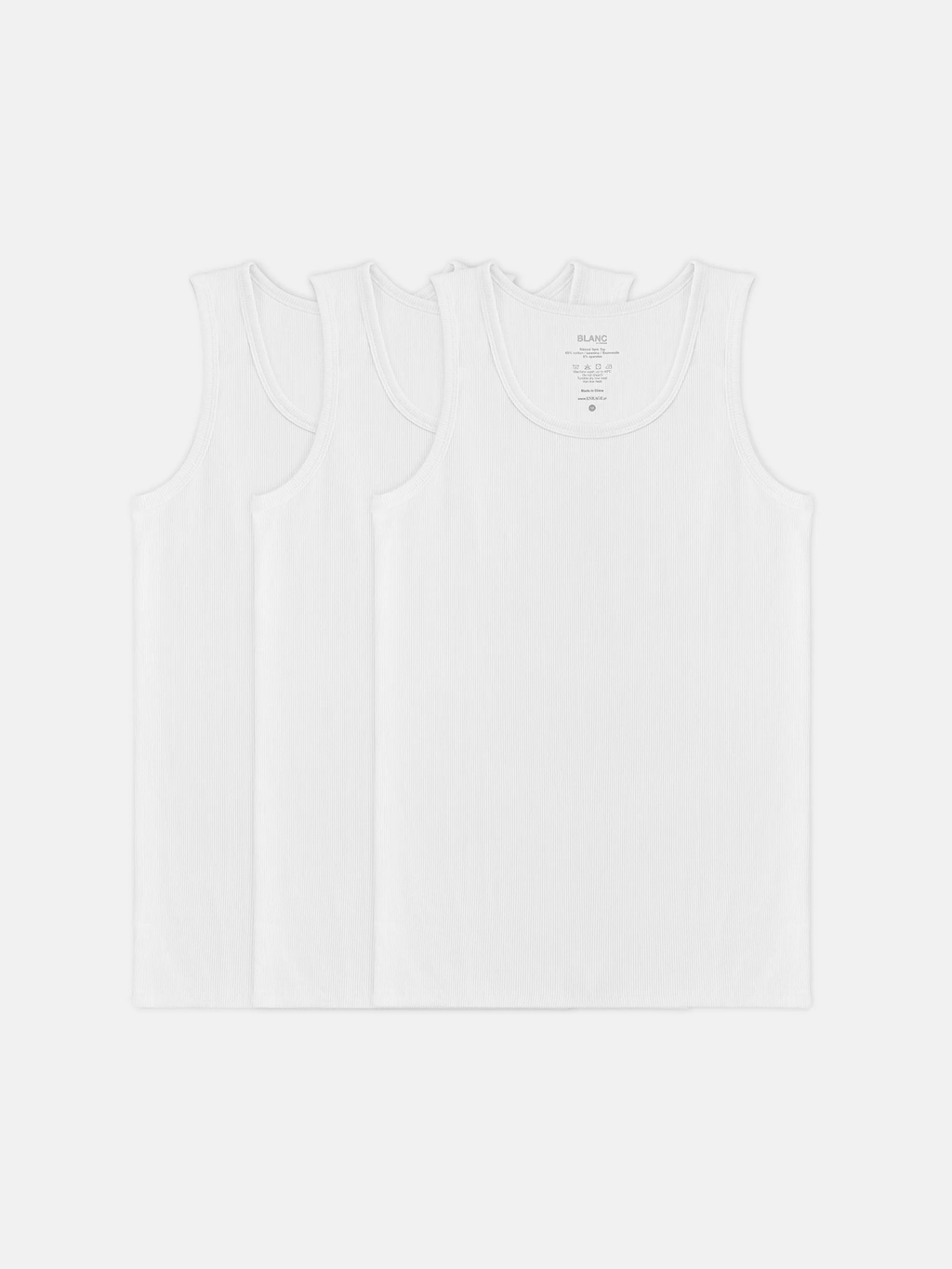BLANC RIBBED TANK TOP - 3 PACK