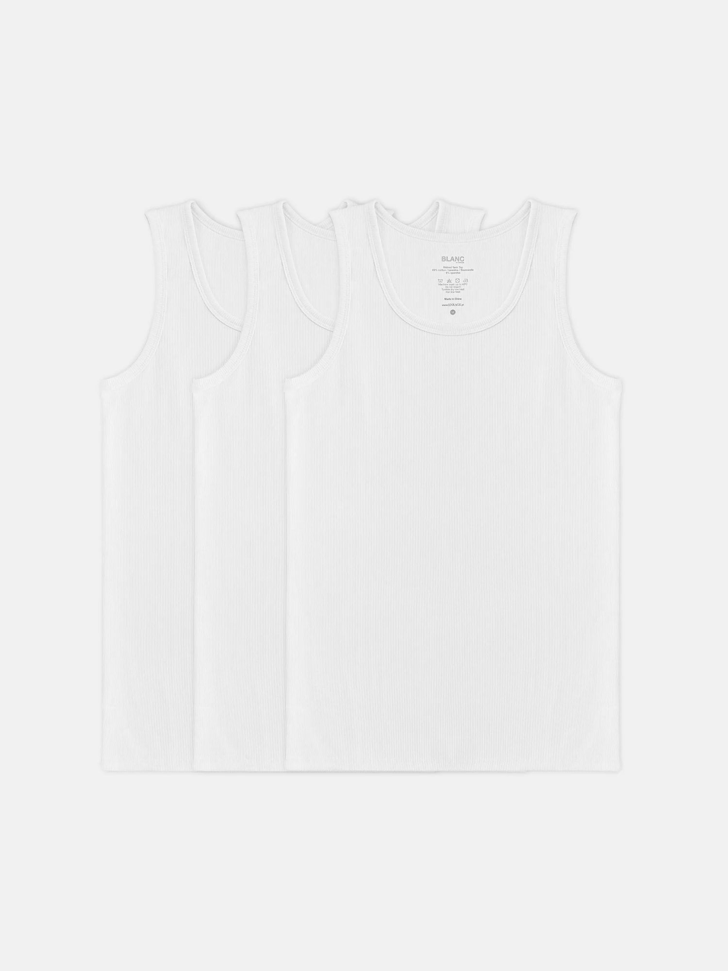 BLANC GERIPPT TANK TOP - 3ER PACK