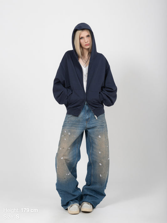 HEAVY ZIP HOODIE - RICH NAVY