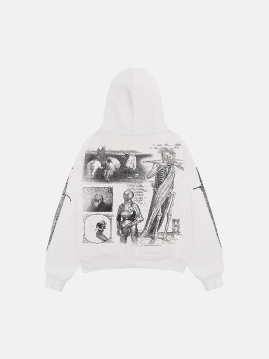 DUNGEON ZIP HOODIE - BLANC