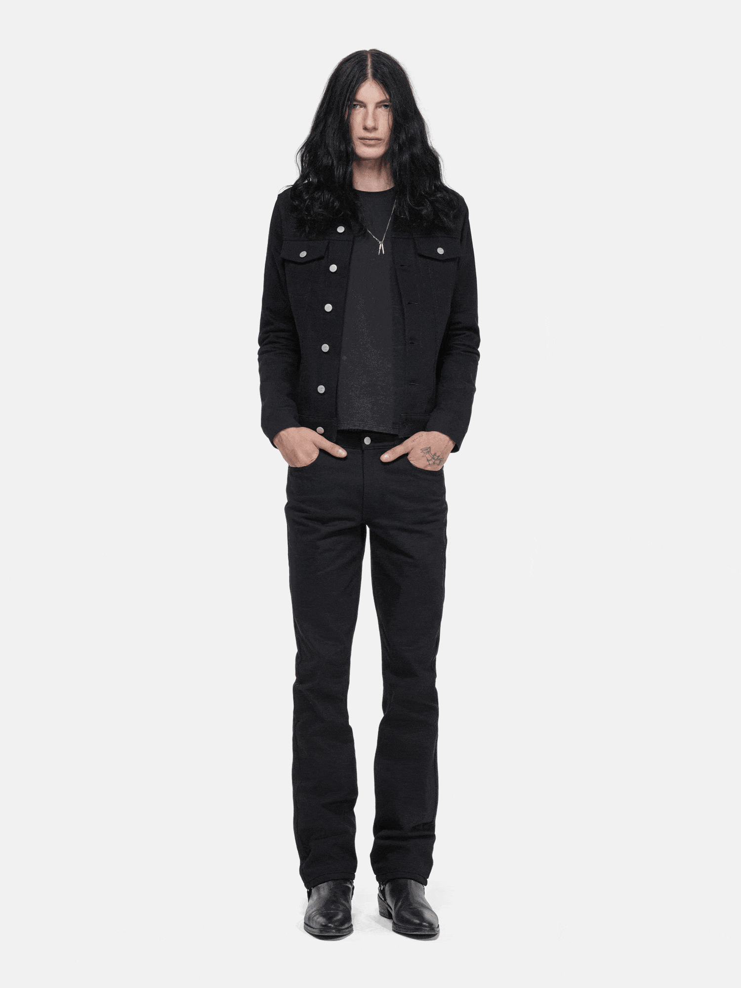 DENIM JACKET - ALL BLACK