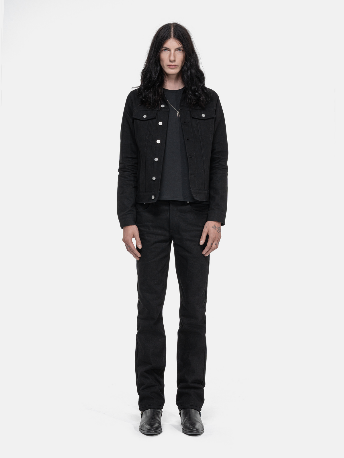 DENIM JACKET - ALL BLACK