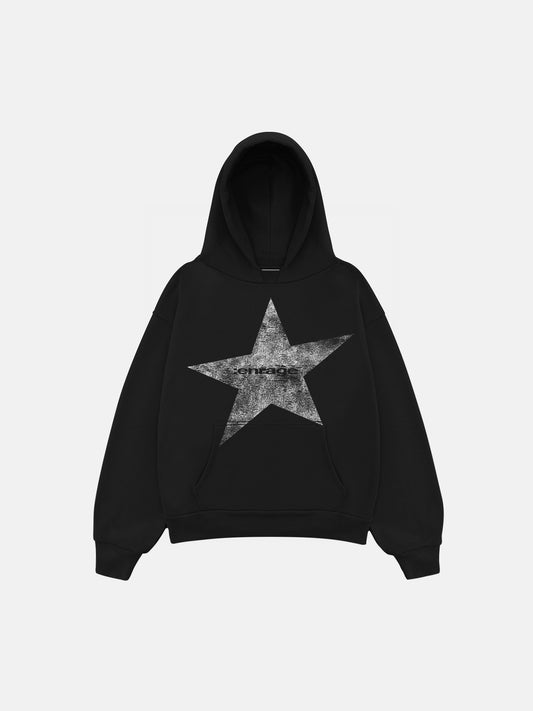 STAR HOODIE - BLACK