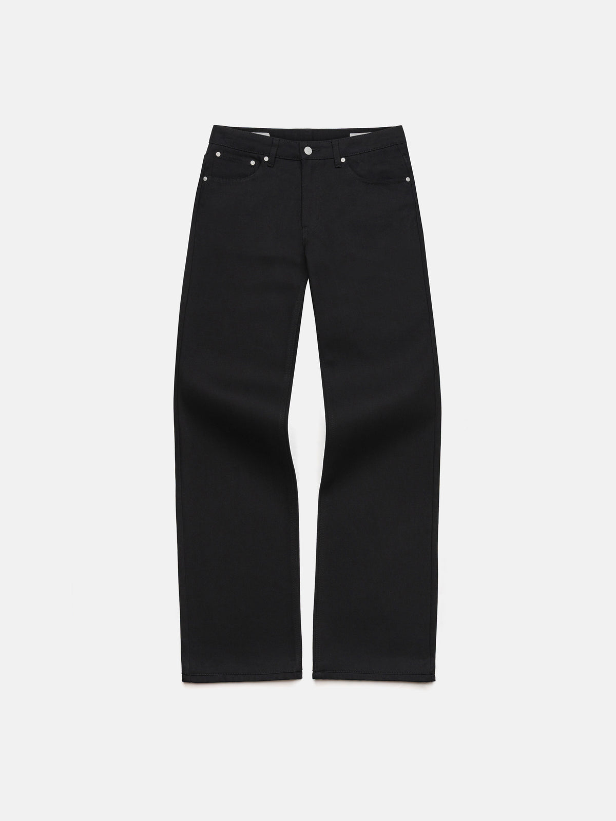SLIM STRAIGHT JEANS - ALL BLACK DENIM